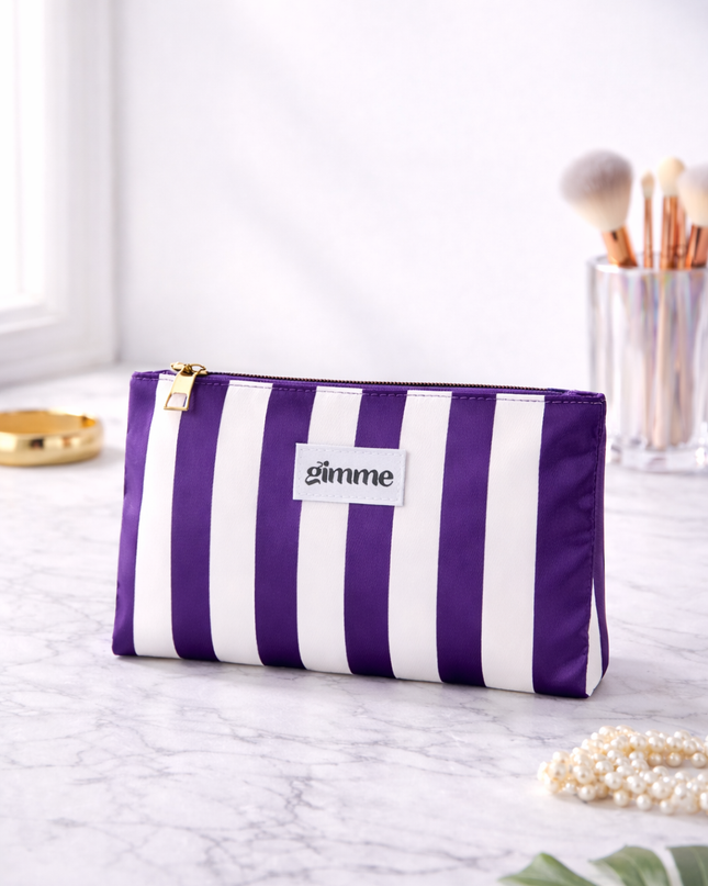 Gimme Stripes Make-up bag paars/roze