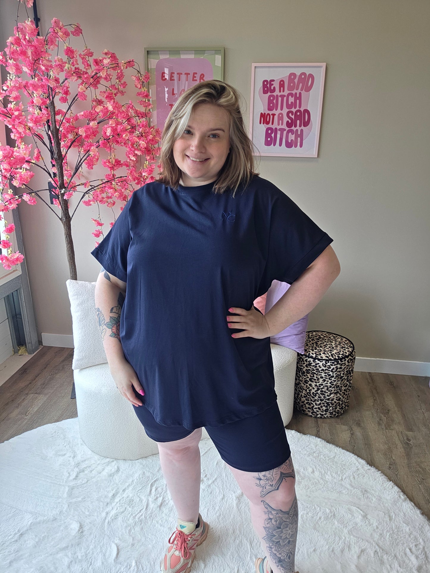 Nikkicurvelly exclusive lounge set navy
