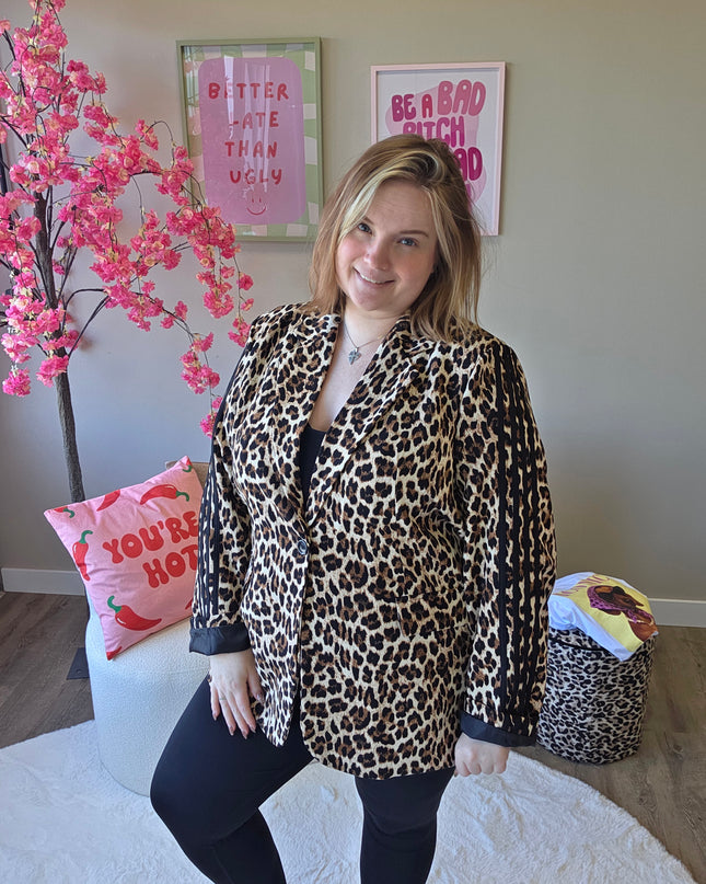 Leopard stripe blazer (In 2 kleuren)