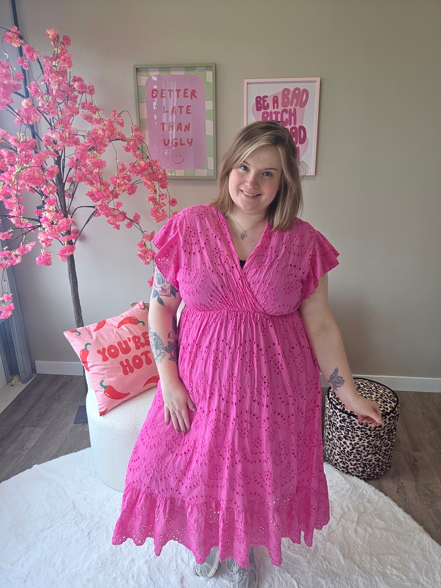 Broderie Jurk (In 4 kleuren)