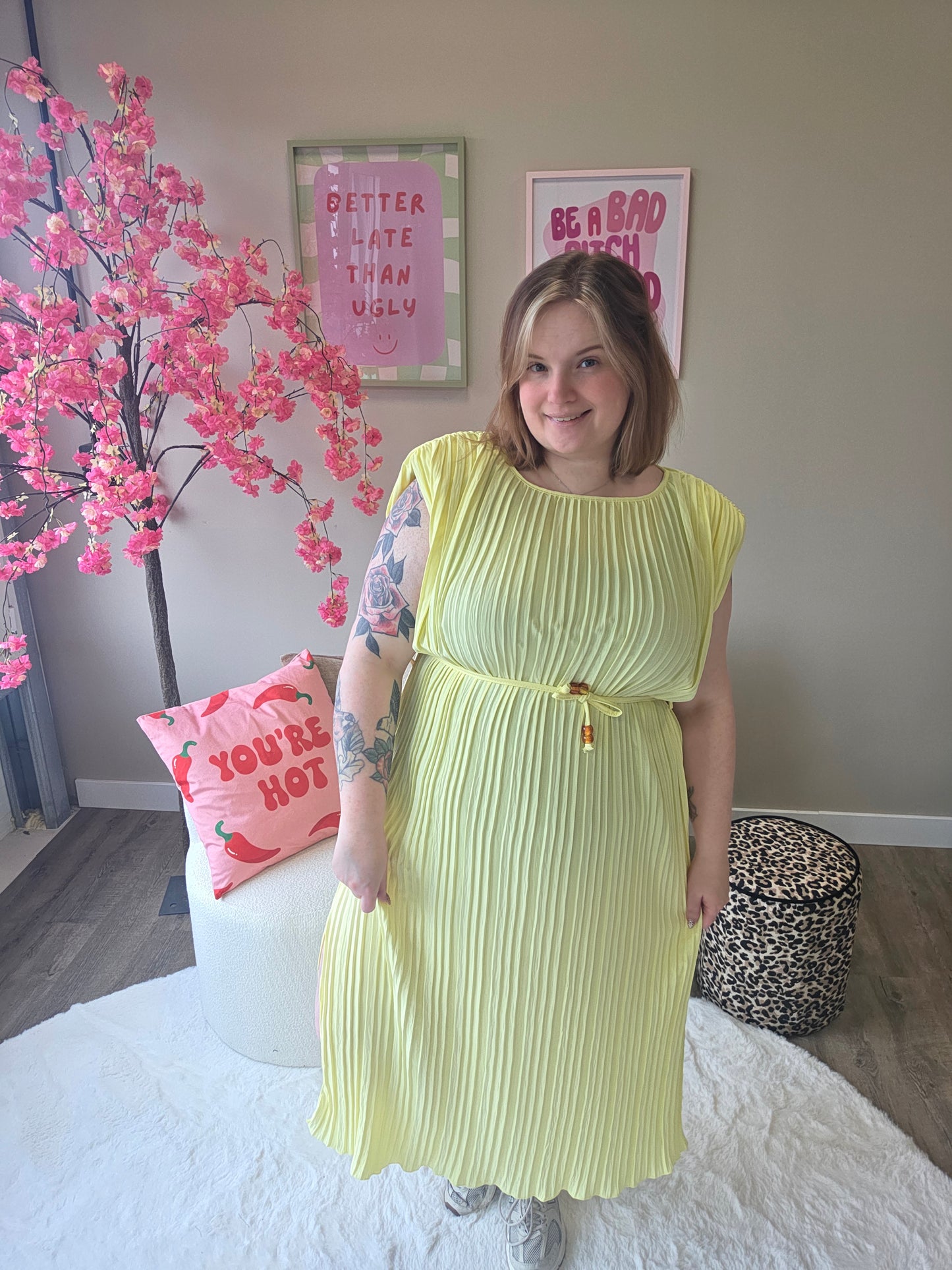 Plissé Jurken (in 4 kleuren)