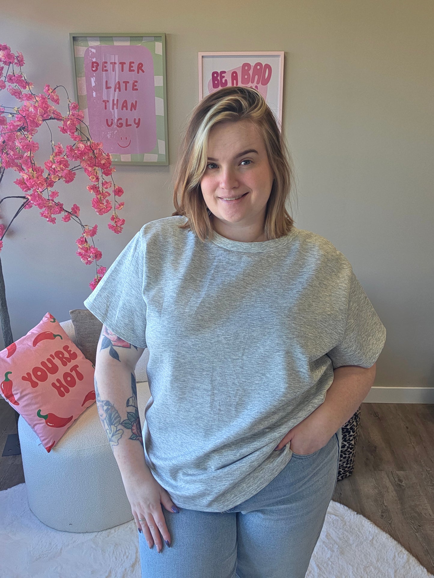 T-Shirt met Kant V-Rug  (In 4 kleuren)