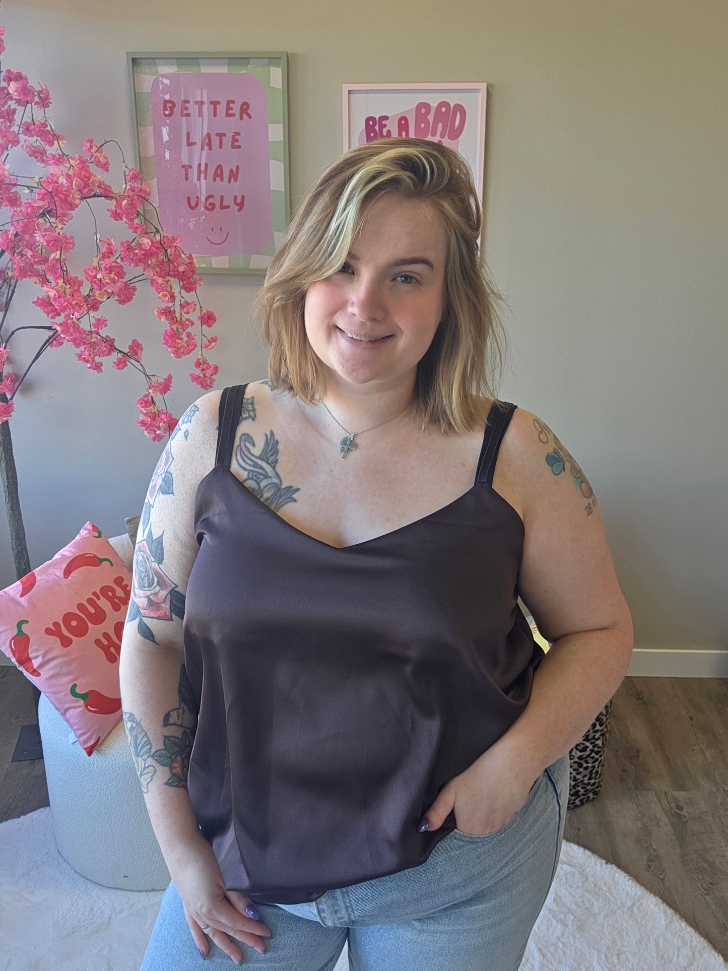 Satin Look Tops (In 3 kleuren)