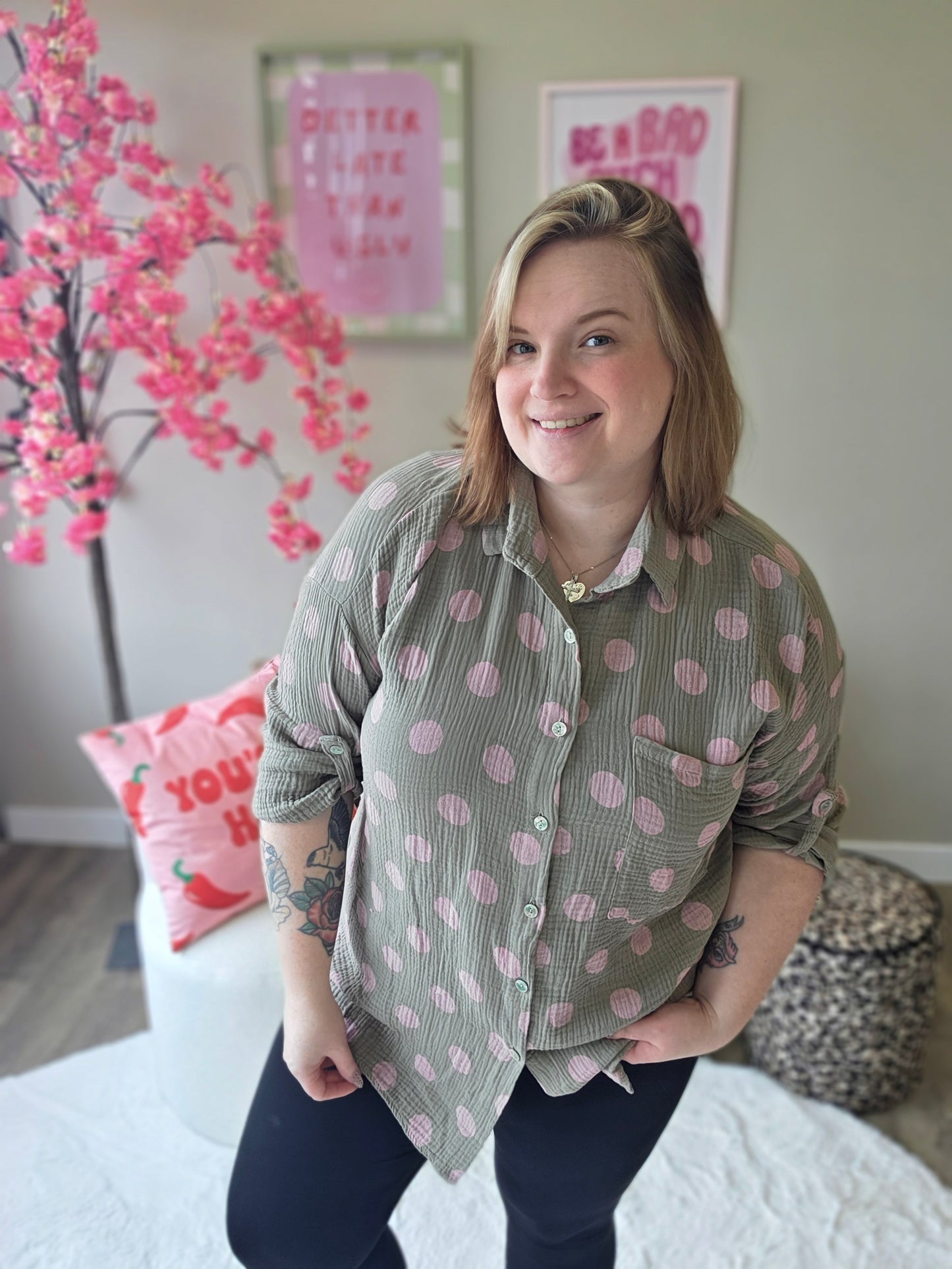 Katoenen Dot Blouse (In 4 kleuren)