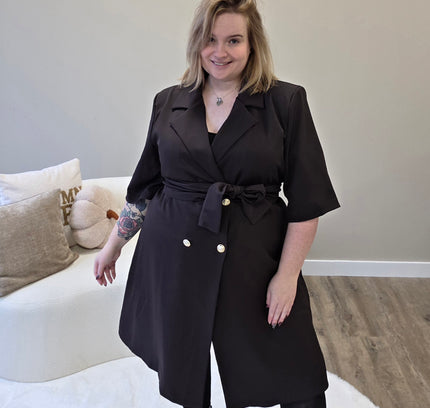 Nikki Curvelly Exclusive Blazer Dress Dark Chocolate