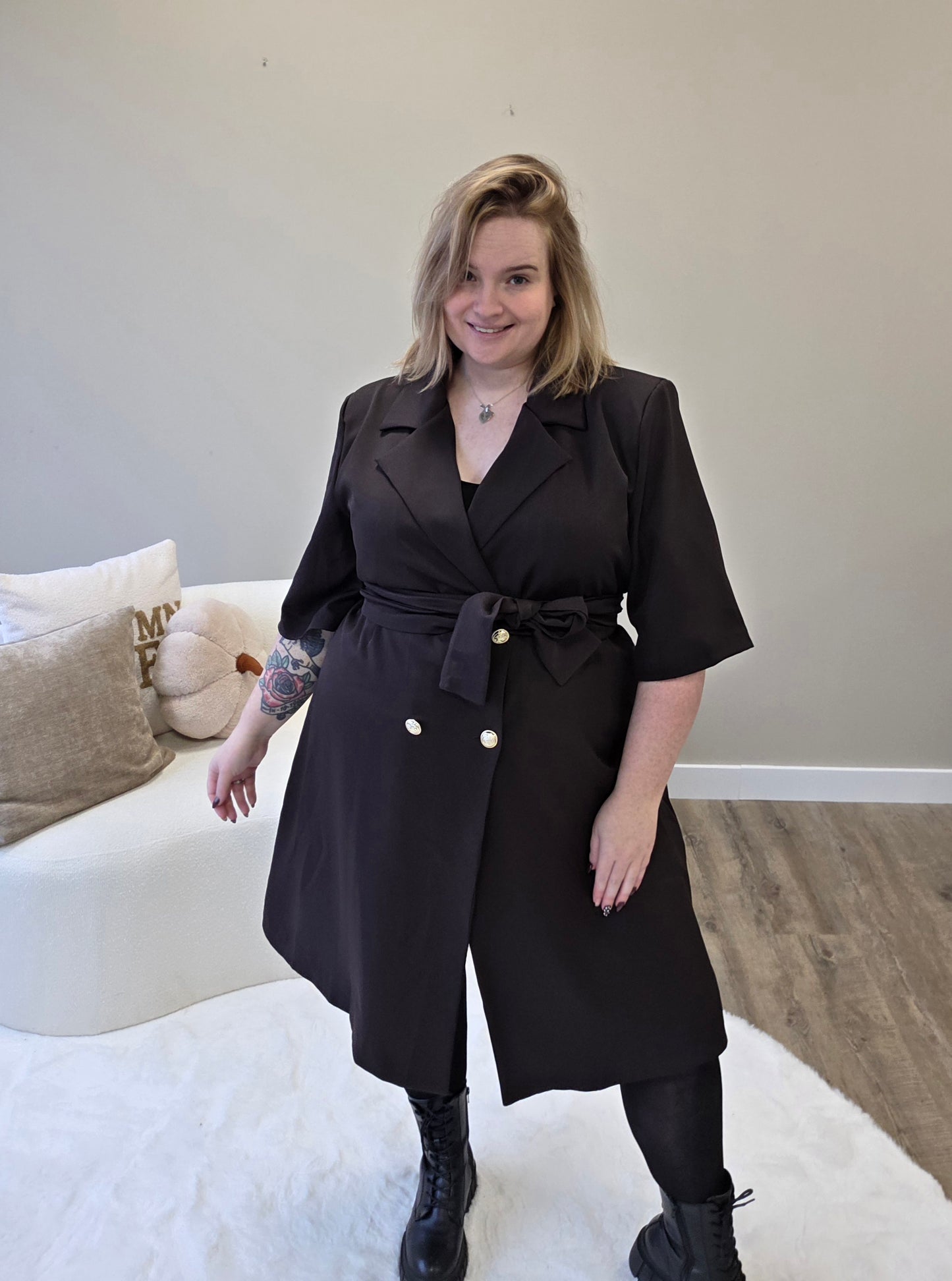 Nikki Curvelly Exclusive Blazer Dress Dark Chocolate