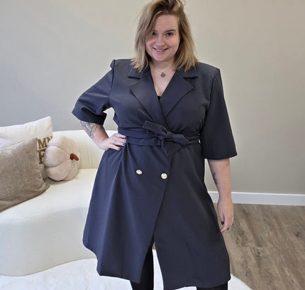 Nikki Curvelly Exclusive Blazer Dress Dark Gray