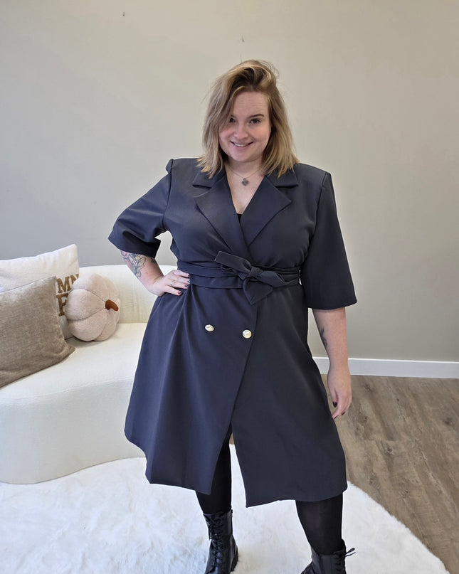 Nikki Curvelly Exclusive Blazer Dress Dark Gray
