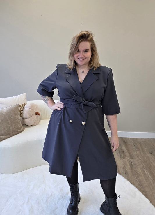 Nikki Curvelly Exclusive Blazer Dress Dark Gray