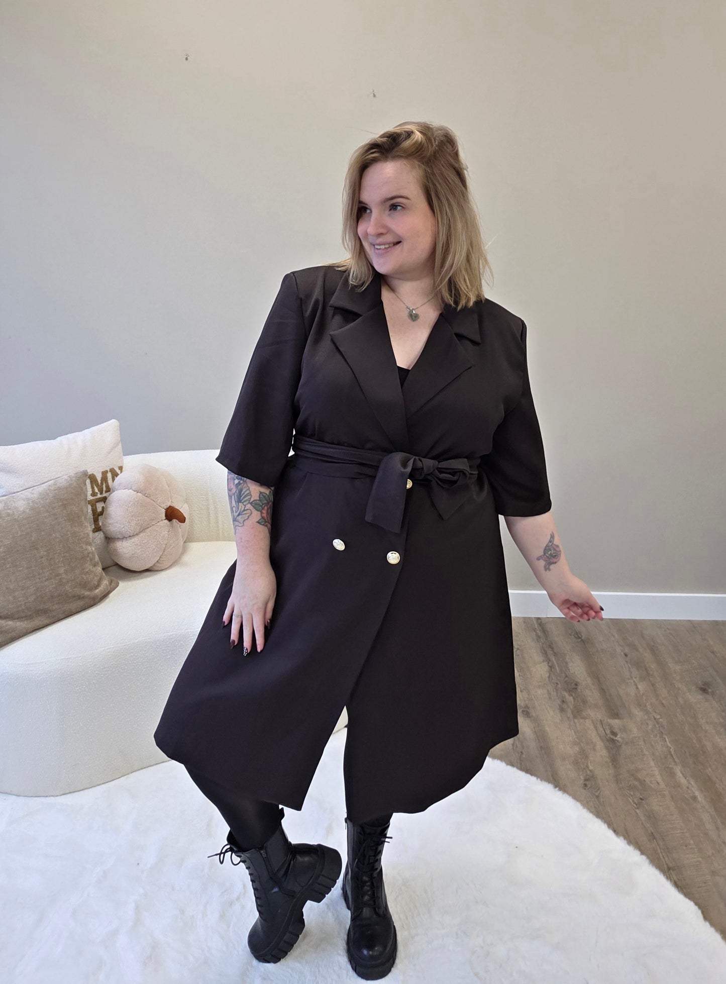 Nikki Curvelly Exclusive Blazer Dress Dark Chocolate