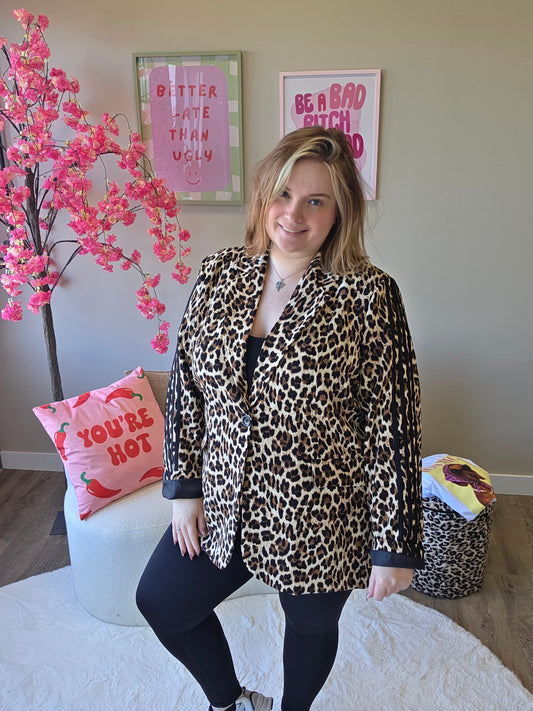 Leopard stripe blazer (In 2 kleuren)