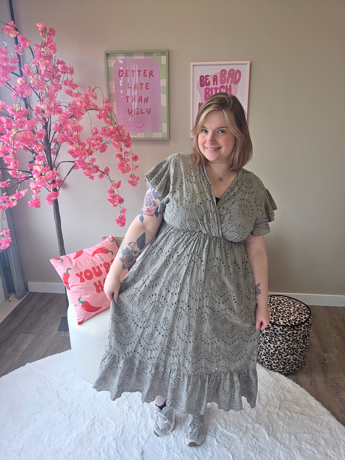 Broderie Jurk (In 4 kleuren)