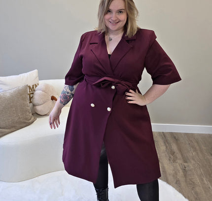 Nikki Curvelly Exclusive Blazer Dress Burgundy