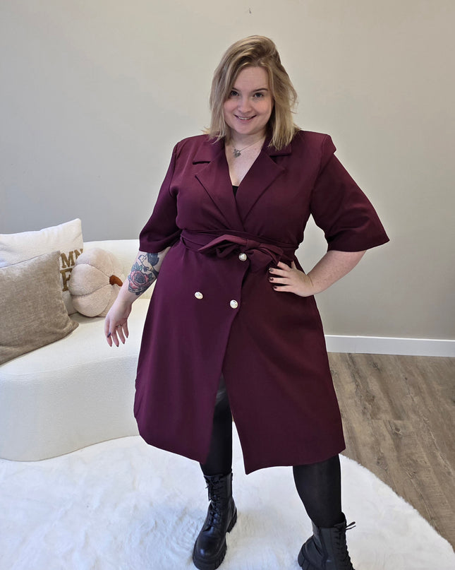 Nikki Curvelly Exclusive Blazer Dress Burgundy