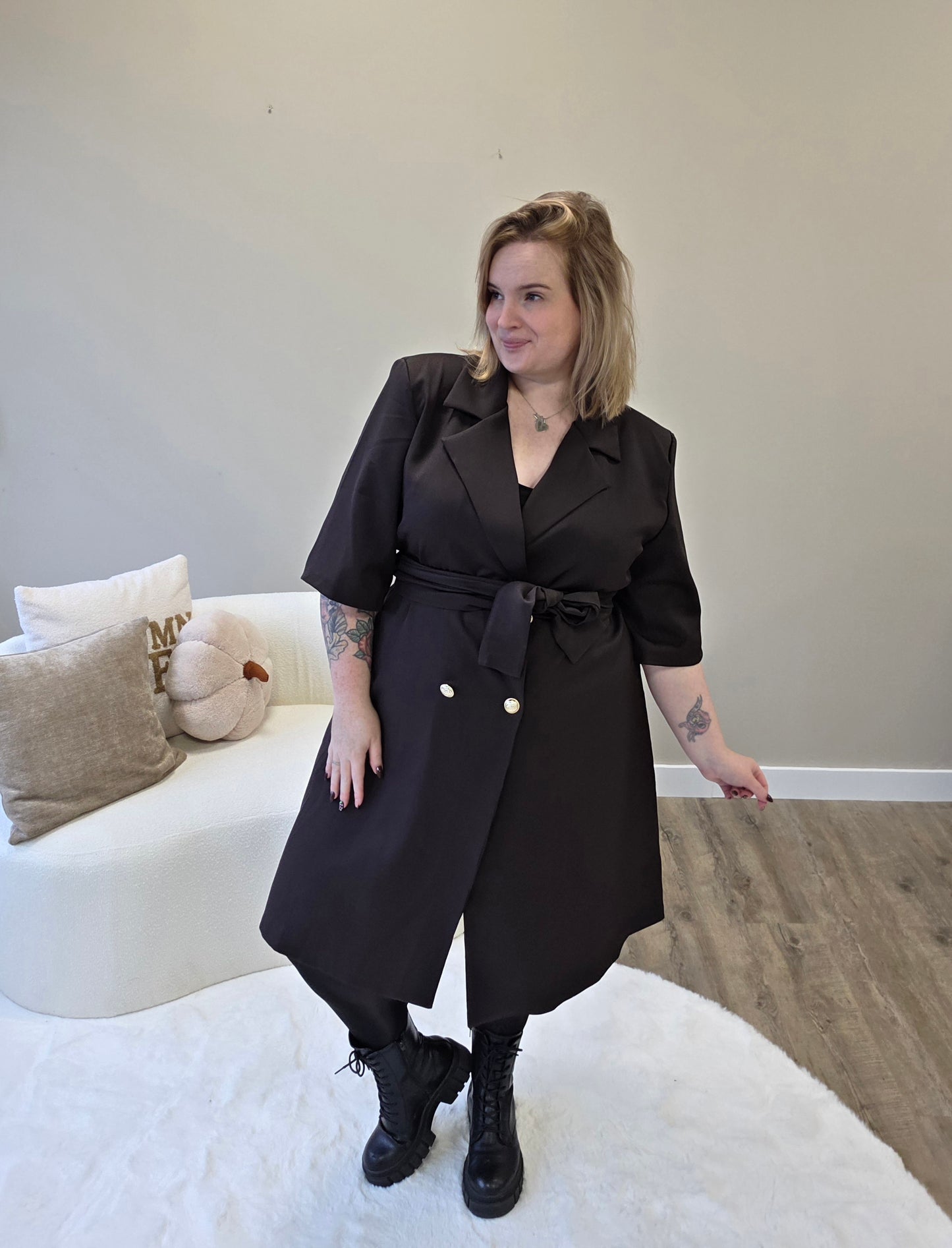 Nikki Curvelly Exclusive Blazer Dress Dark Chocolate