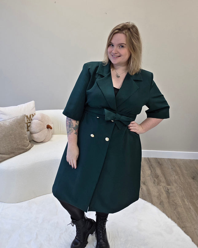 Nikki Curvelly Exclusive Blazer Dress Forest Green