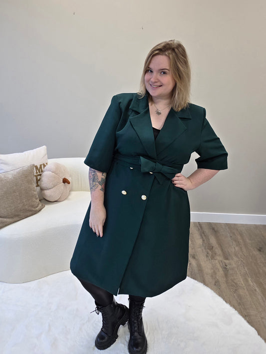 Nikki Curvelly Exclusive Blazer Dress Forest Green