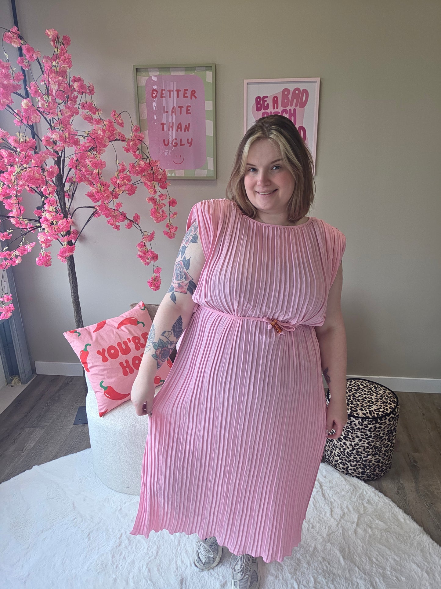 Plissé Jurken (in 4 kleuren)