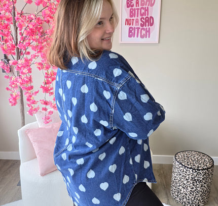 Hartjes Jeans Blouse (In 2 kleuren)