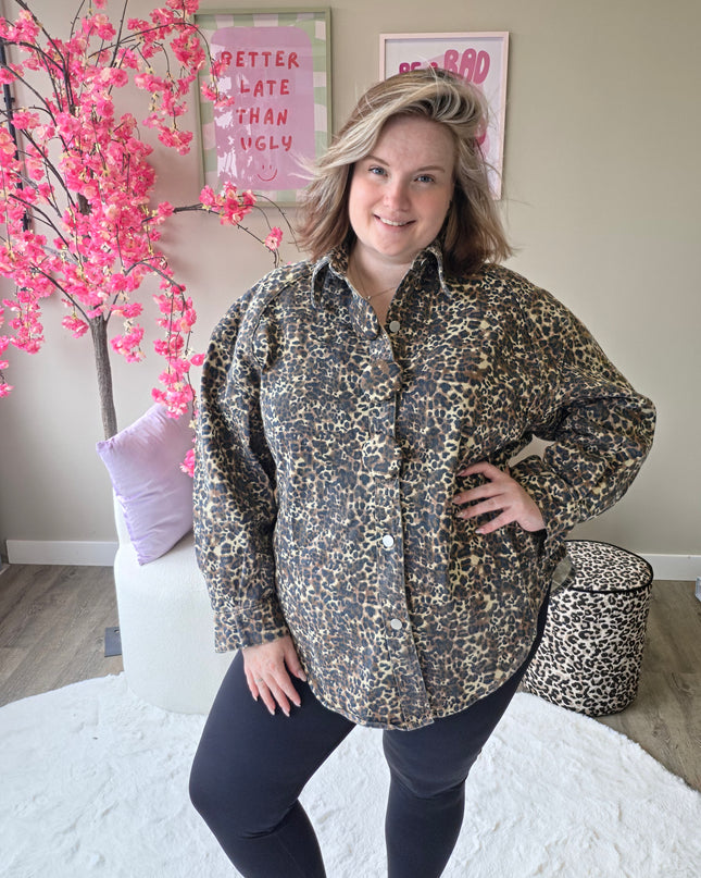 Spijker Leopard Button Blouse