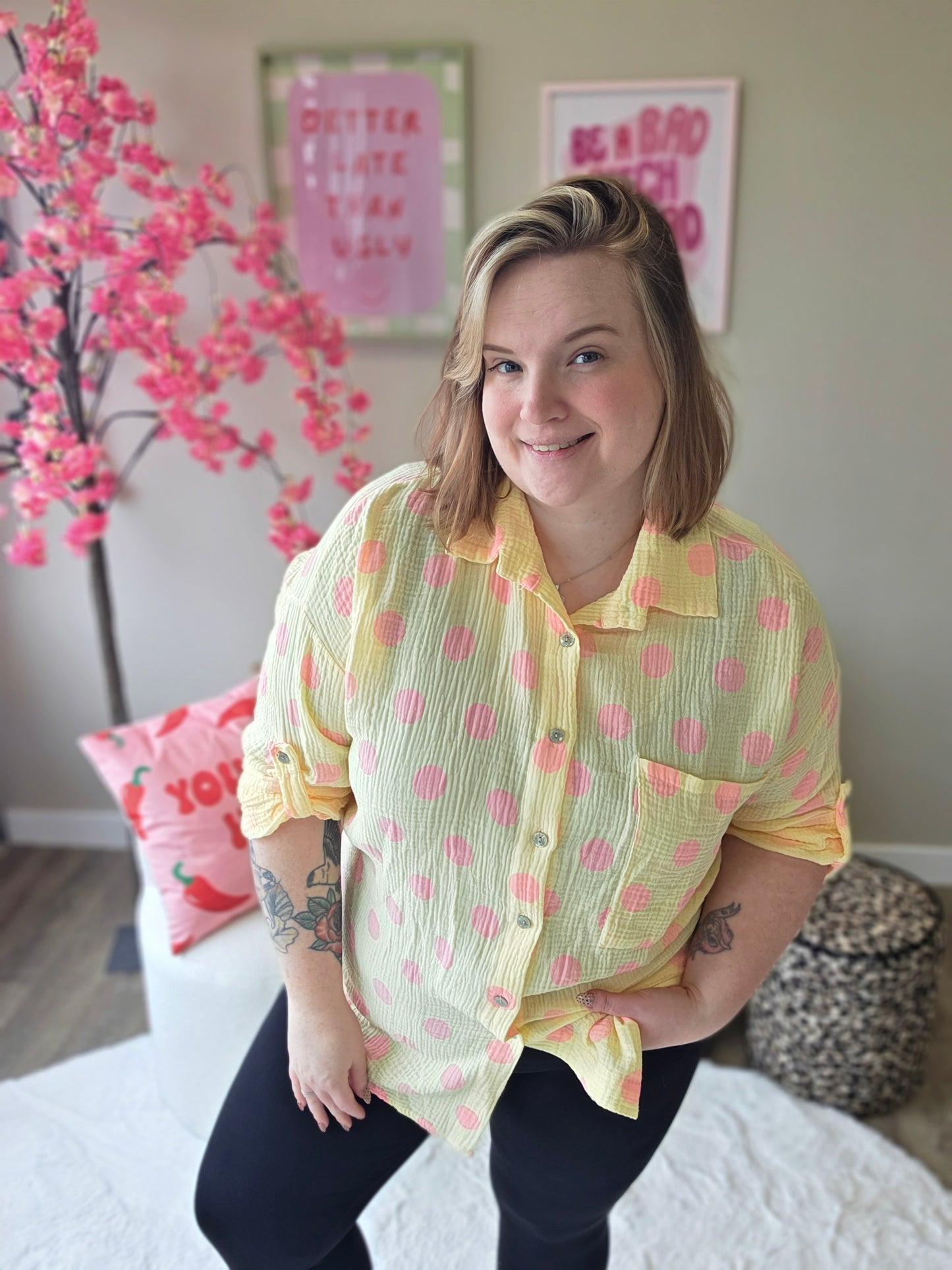 Katoenen Dot Blouse (In 4 kleuren)