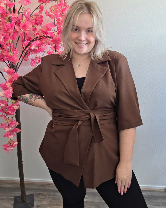 Nikki Curvelly Magic Waist Blazer Choco