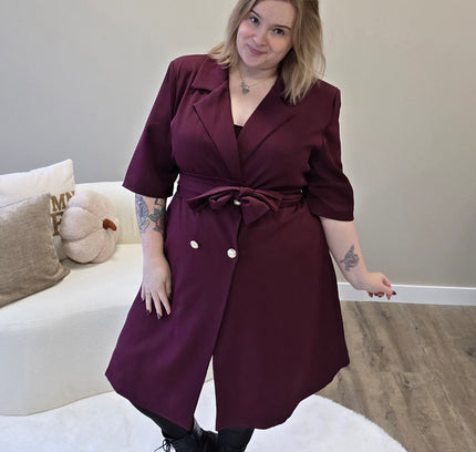 Nikki Curvelly Exclusive Blazer Dress Burgundy