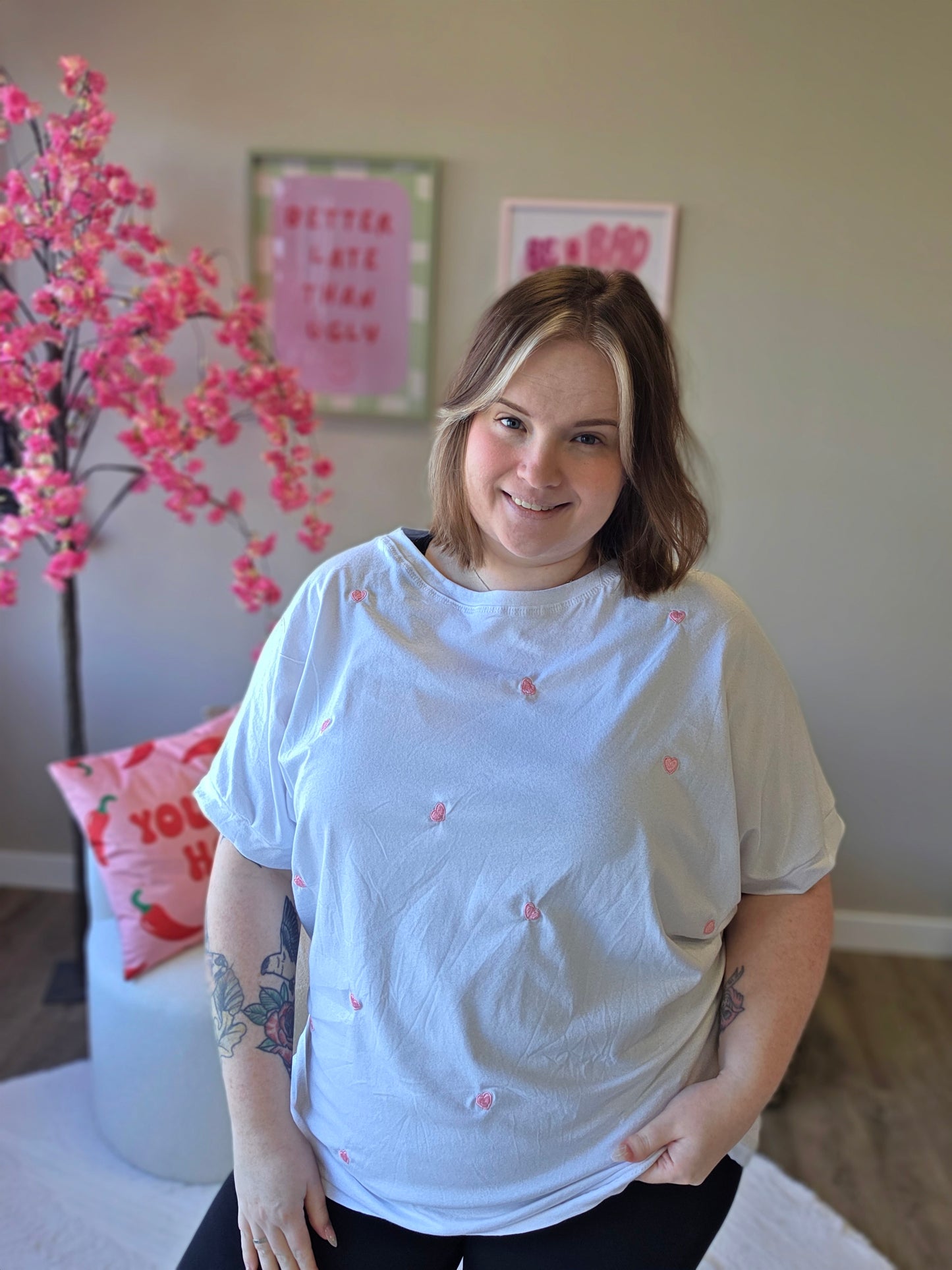 Hartjes Tee's (in 5 kleuren)