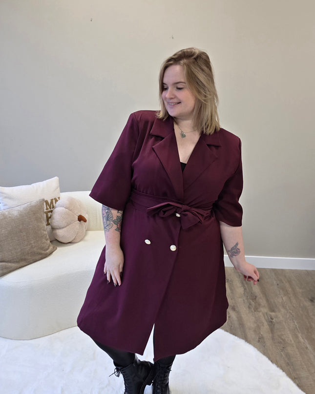 Nikki Curvelly Exclusive Blazer Dress Burgundy