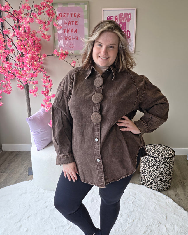 Effen Spijker Blouse Button (In 3 kleuren)