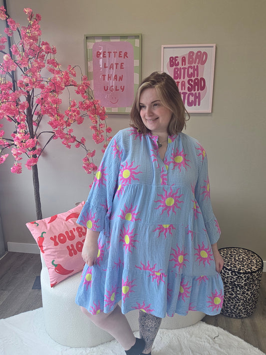 Zonnejurkjes wafelkatoen (In 4 kleuren)