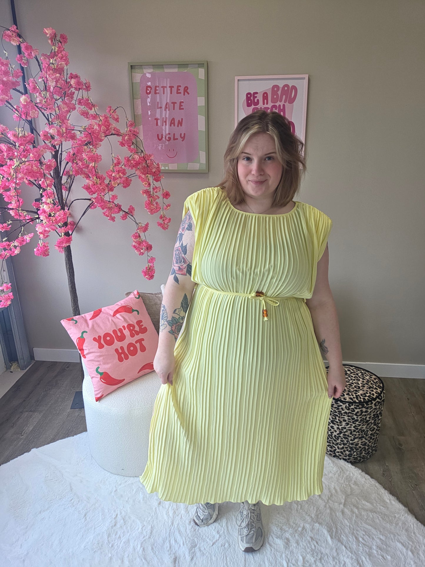 Plissé Jurken (in 4 kleuren)