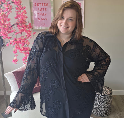 Flower Mesh Flair Blouse (In 3 kleuren)