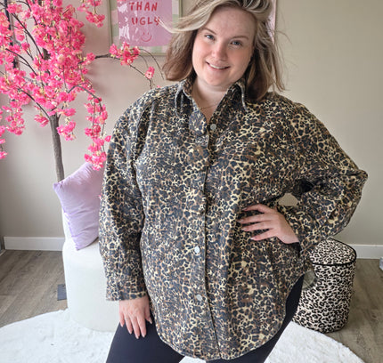 Spijker Leopard Button Blouse