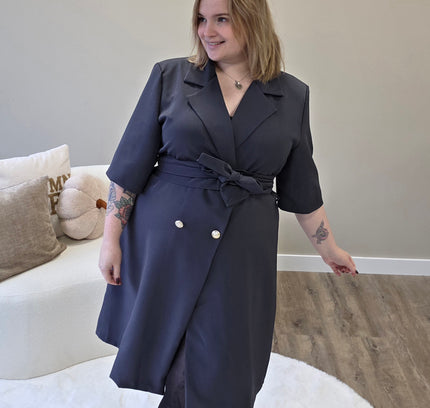 Nikki Curvelly Exclusive Blazer Dress Dark Gray