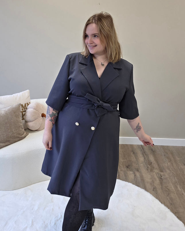 Nikki Curvelly Exclusive Blazer Dress Dark Gray
