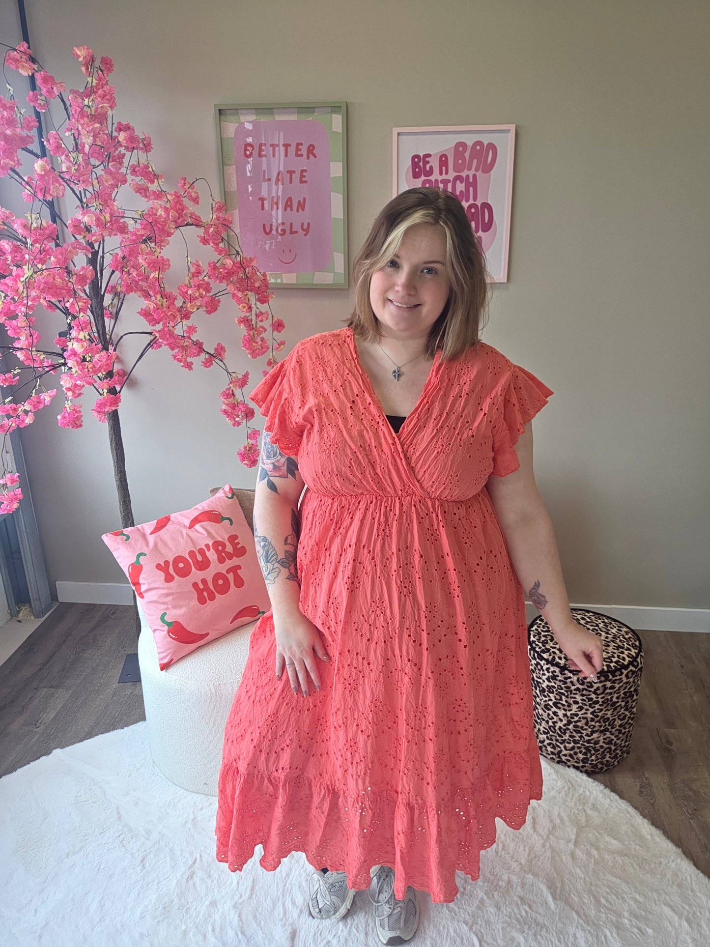 Broderie Jurk (In 4 kleuren)