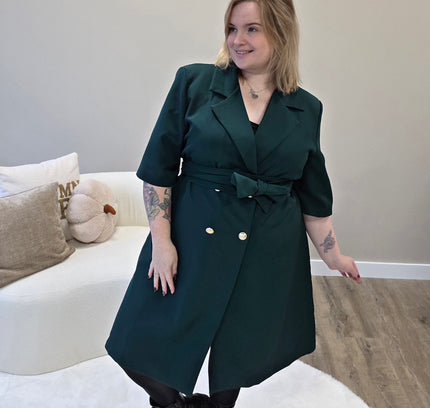 Nikki Curvelly Exclusive Blazer Dress Forest Green