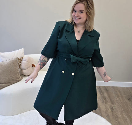 Nikki Curvelly Exclusive Blazer Dress Forest Green