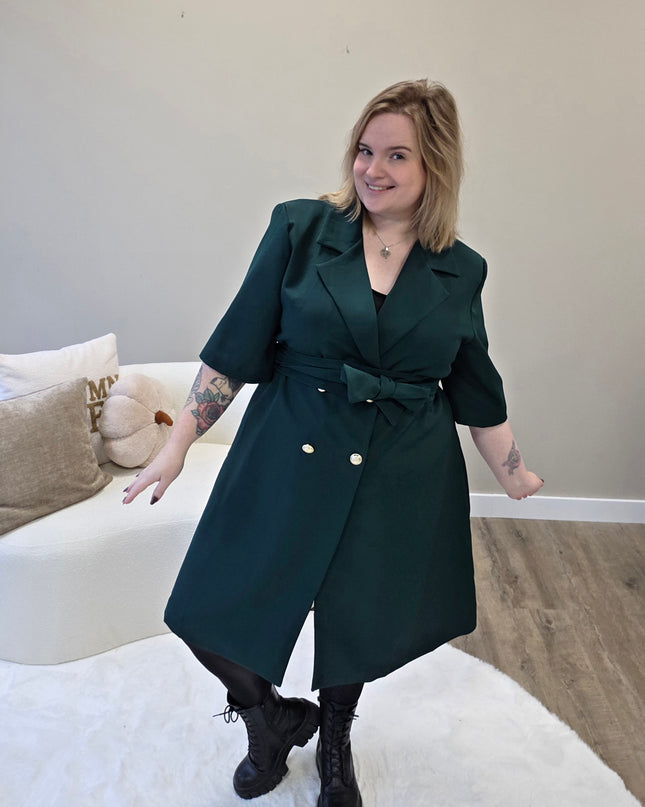Nikki Curvelly Exclusive Blazer Dress Forest Green