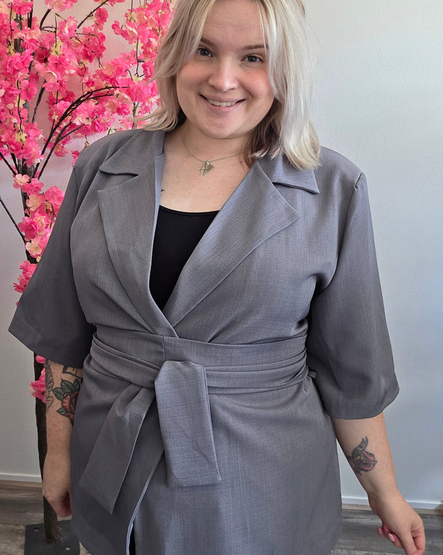Nikki Curvelly Magic Waist Blazer Grey