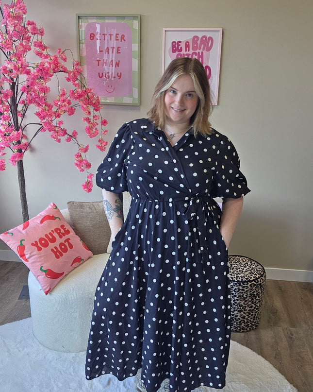 Wikkel Dot Jurk (In 3 kleuren)