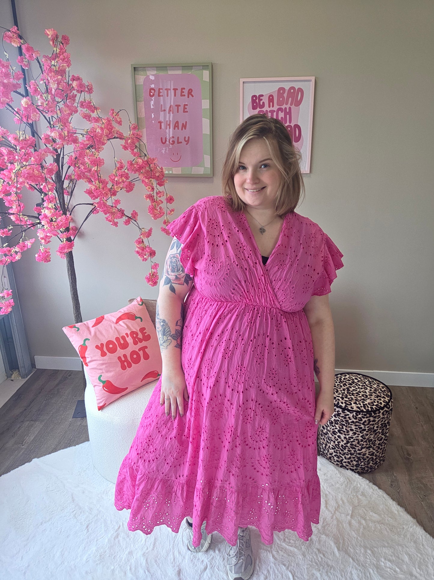 Broderie Jurk (In 4 kleuren)