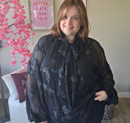 Flower Mesh top met strik (In 3 kleuren)