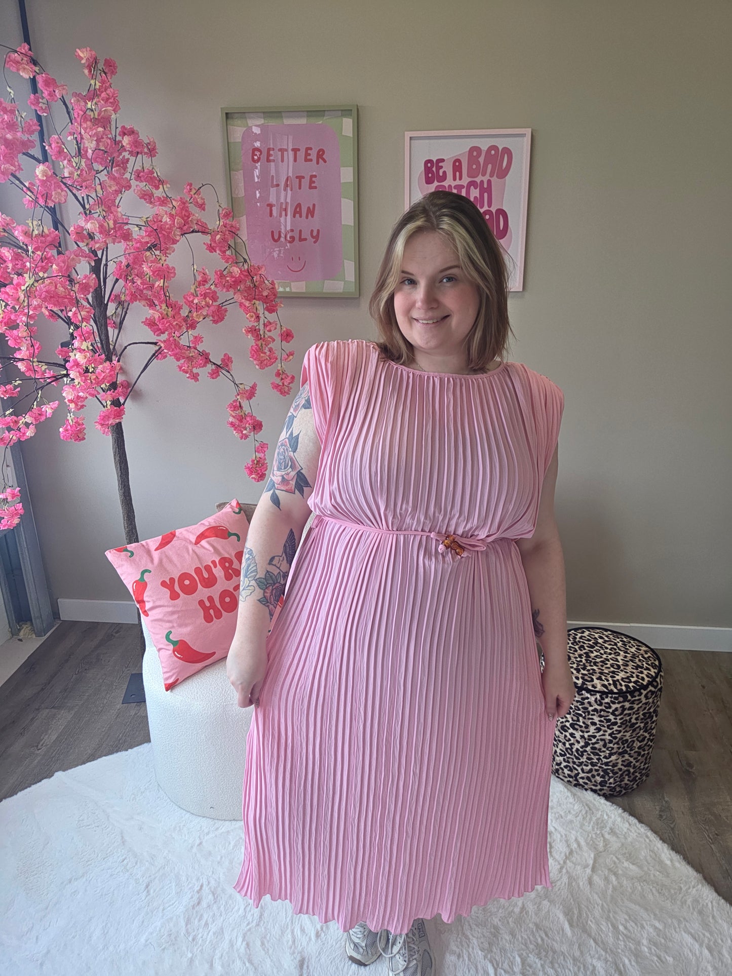 Plissé Jurken (in 4 kleuren)