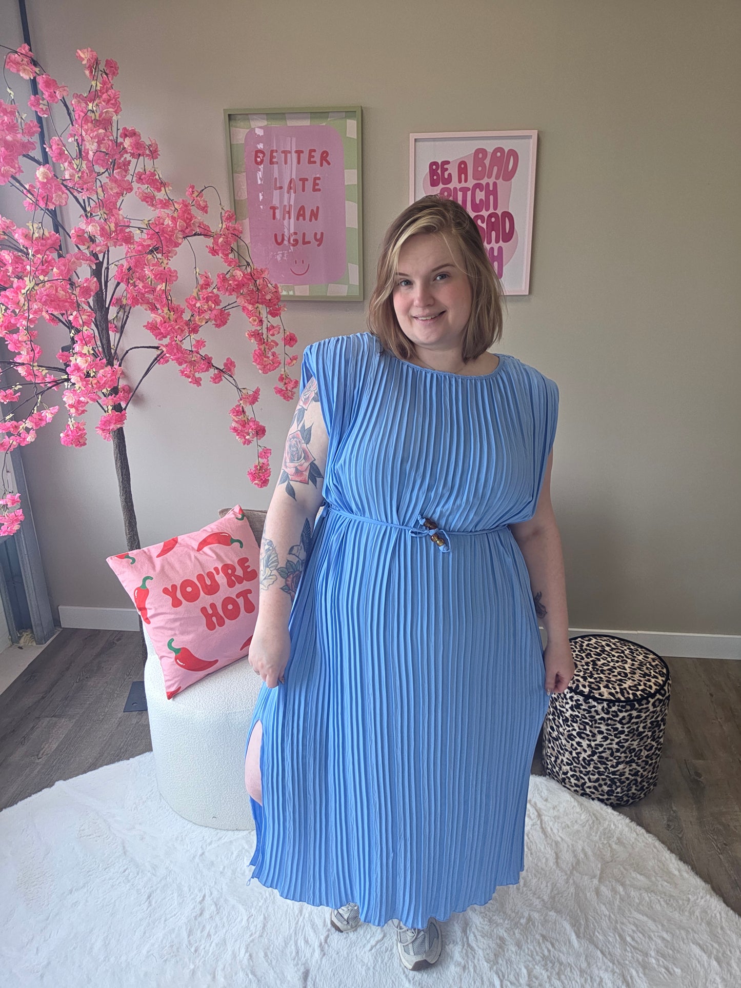 Plissé Jurken (in 4 kleuren)