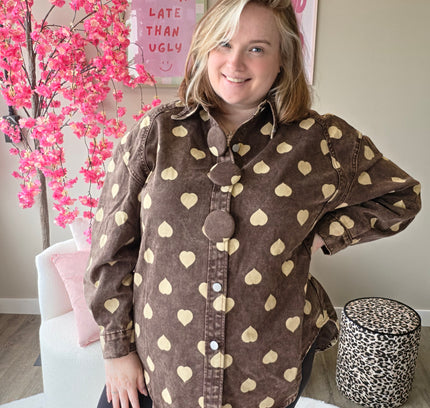 Hartjes Jeans Blouse (In 2 kleuren)